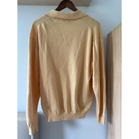 Beauty&Youth United Arrows Mens M Yellow Gauge Balloon Skipper Knit SweaterPolo - Picture 2 of 9